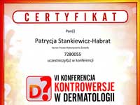 Dermatolog certyfikat - Kontrowersje w dermatologii 2018
